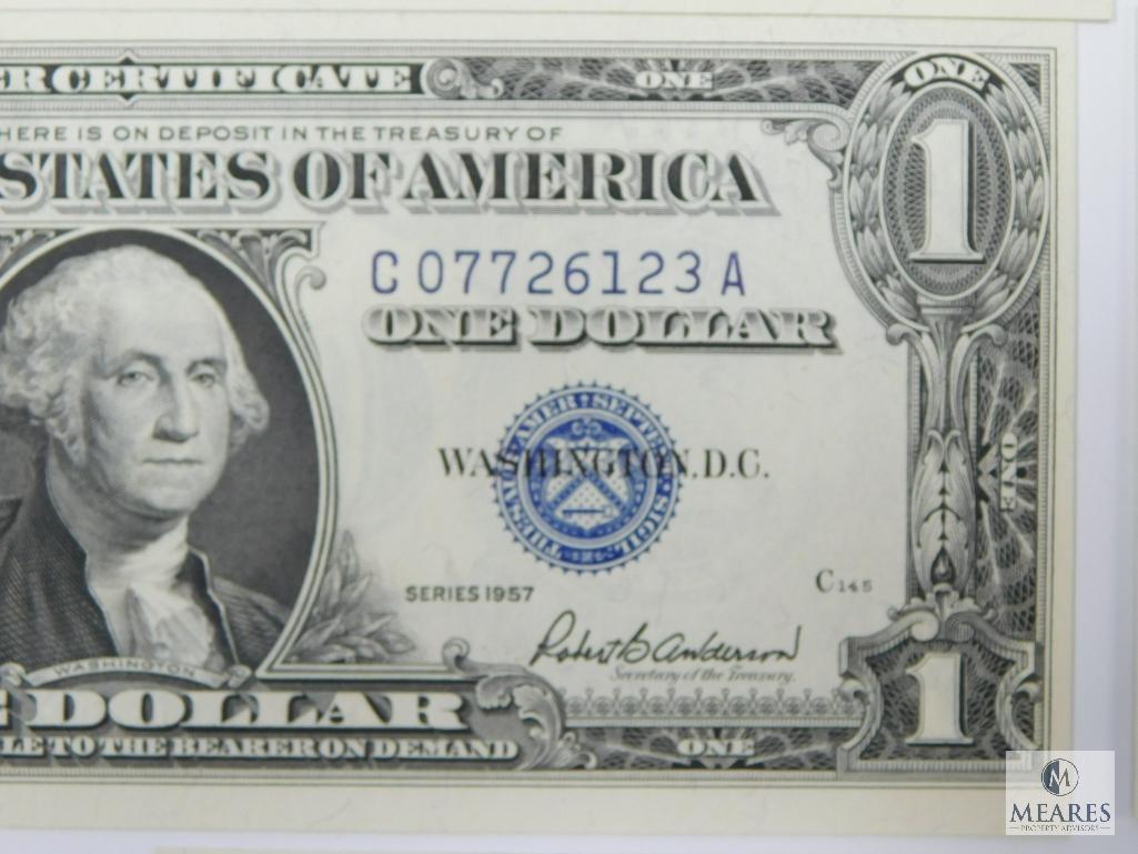 Scarce 11 Sequential 1957 $1.00 Silver Certificates, All Choice Crisp, UNC