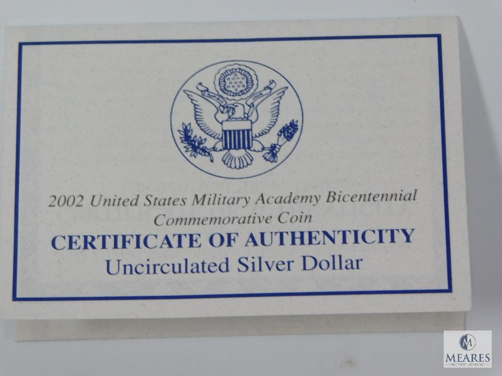 2002 U.S. Military Academy Bicentennial Commemorative BU Silver Dollar, Original Gov. Package
