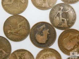 50 British Large Pennies, 1911-1919