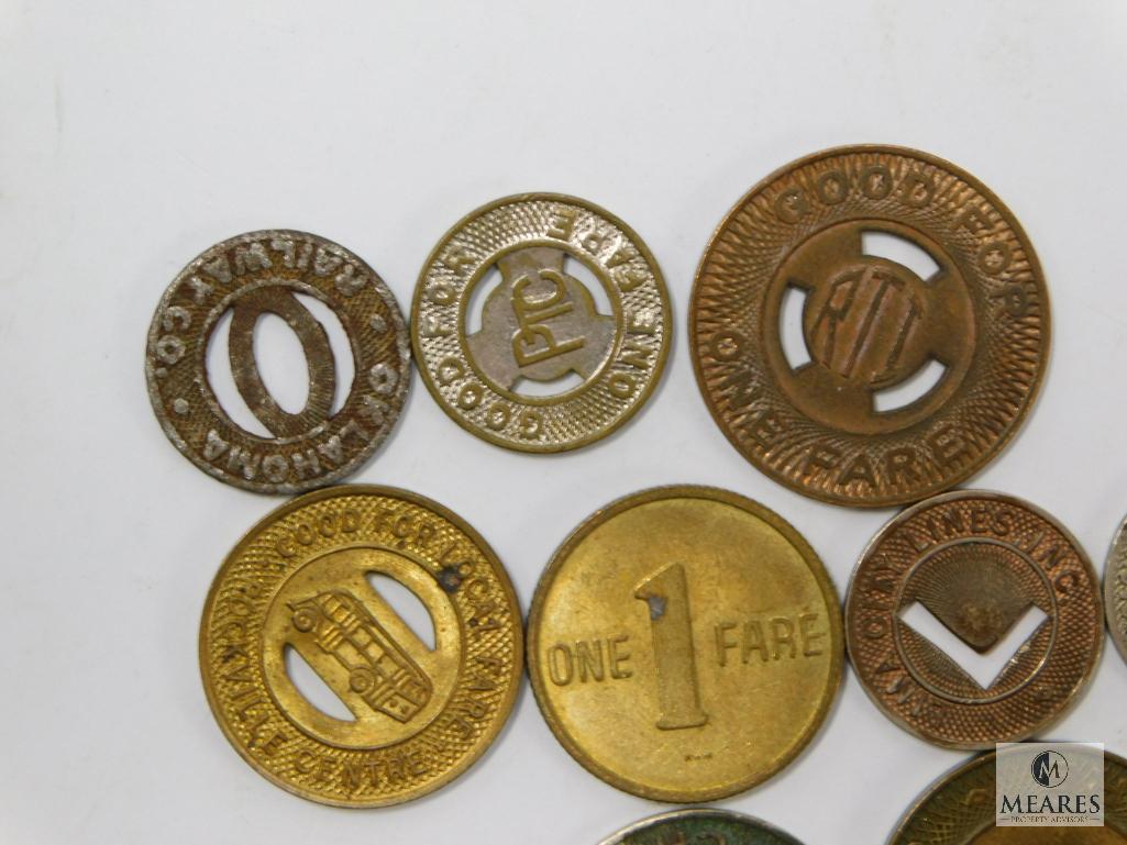 10 Different Vintage Transportation Tokens