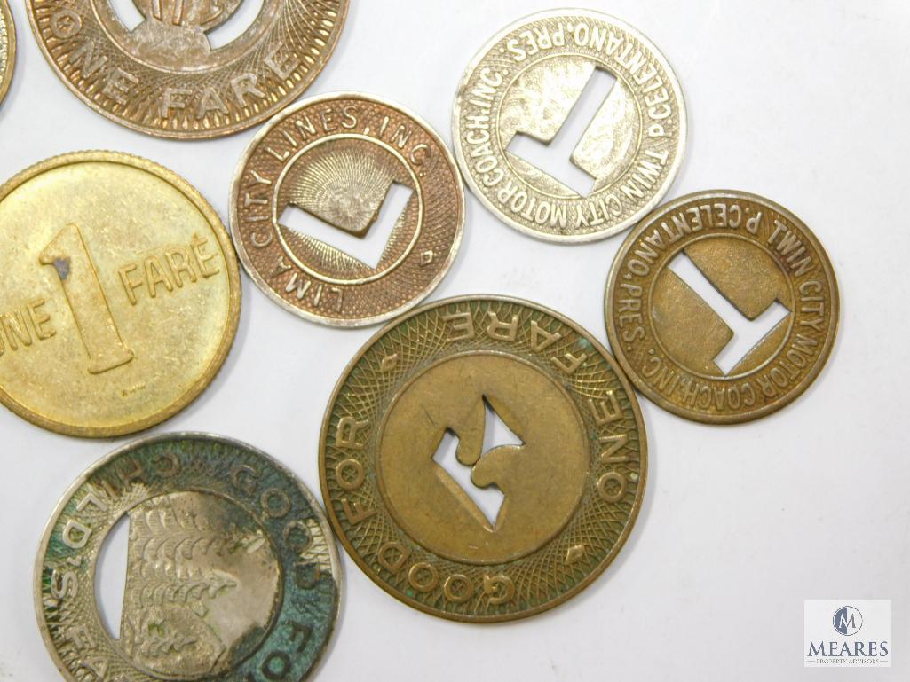 10 Different Vintage Transportation Tokens