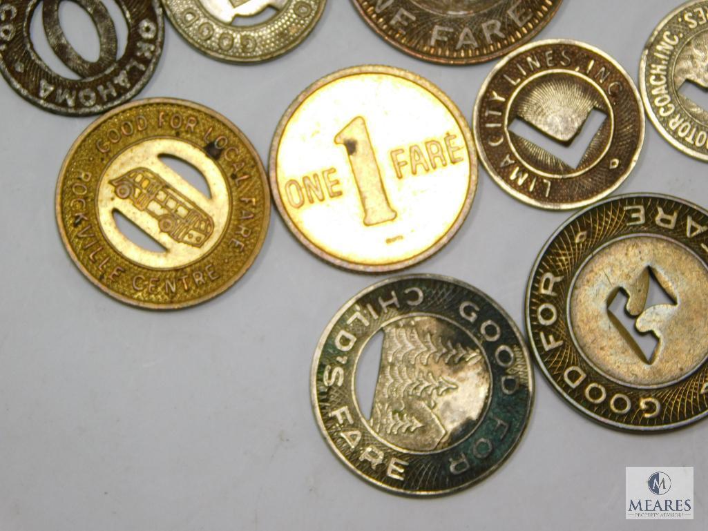 10 Different Vintage Transportation Tokens