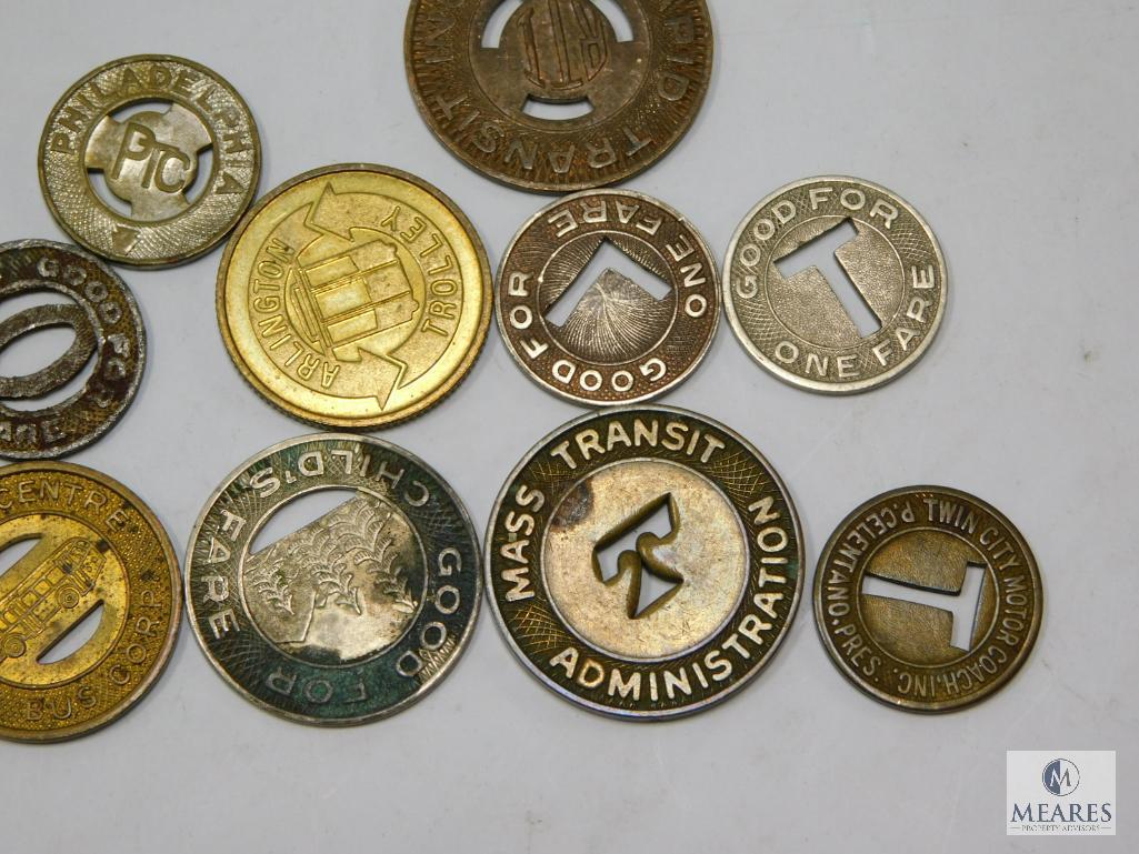 10 Different Vintage Transportation Tokens