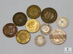 10 Different Vintage Transportation Tokens