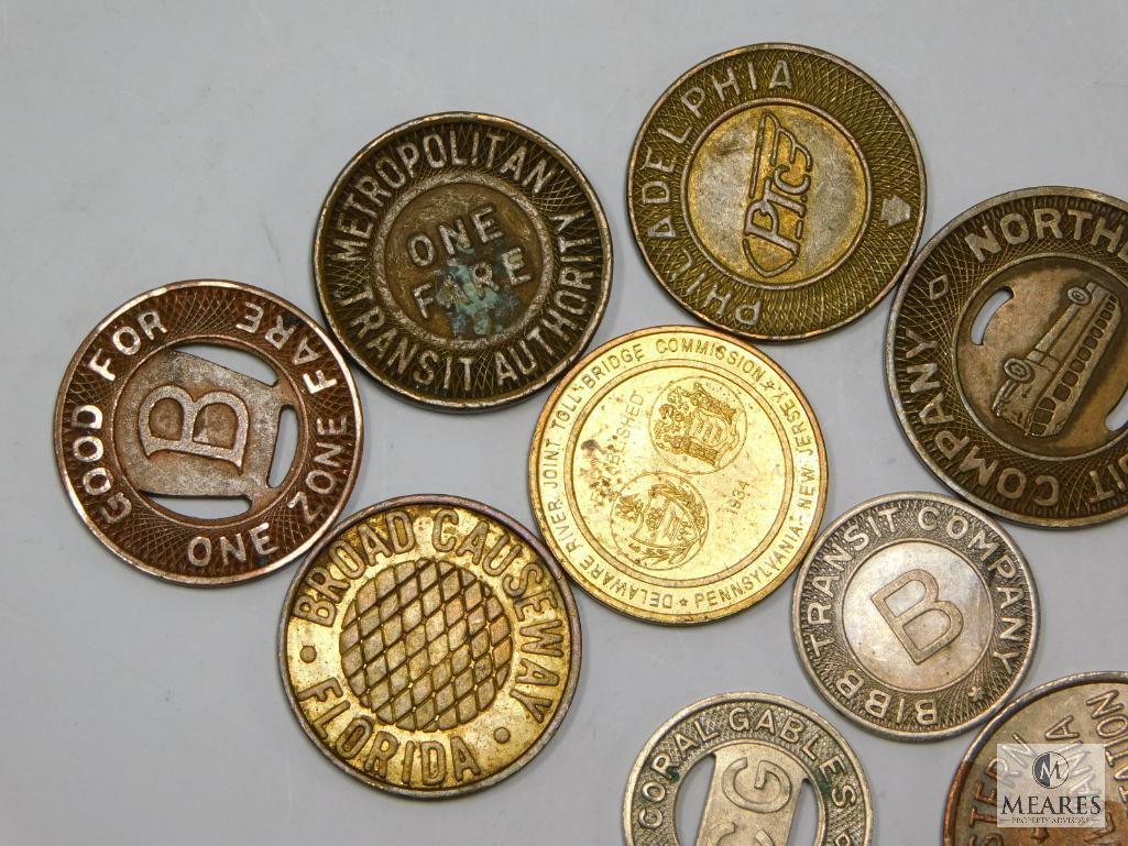 10 Different Vintage Transportation Tokens