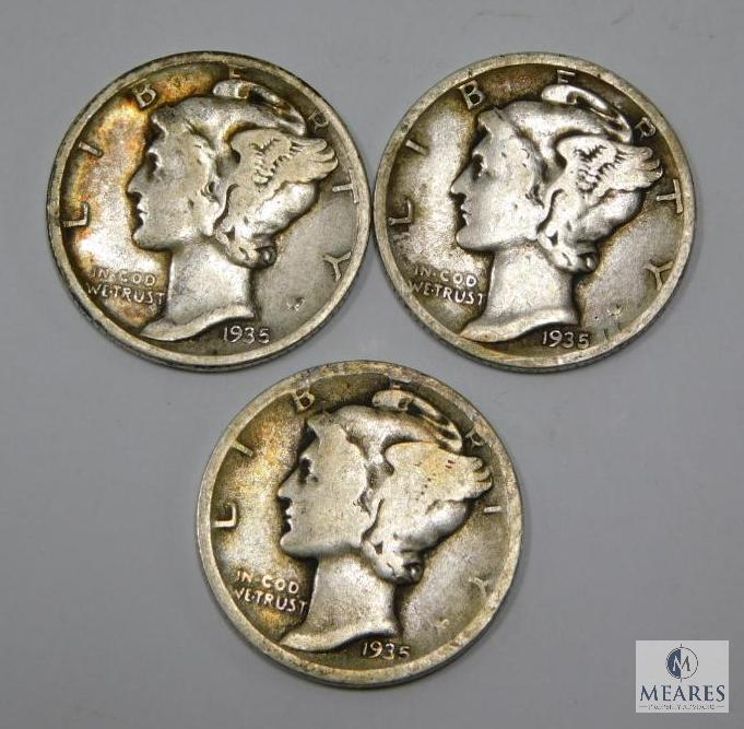 1935 P-D-S Mercury Dimes