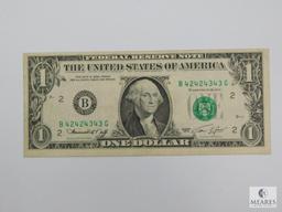 1974 Federal Reserve $1.00 Note Repeater, Ladder Serial #, Unique
