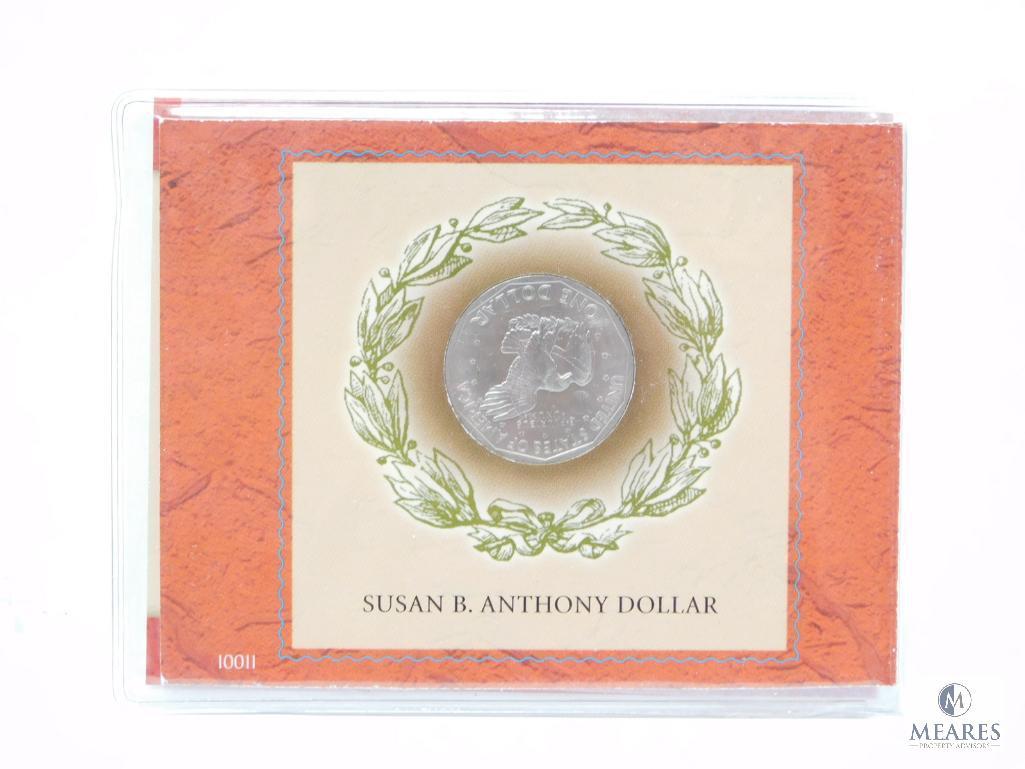 1980 P-D-S BU S.B. Anthony Dollars In Individual Holders With Mint & Coin History
