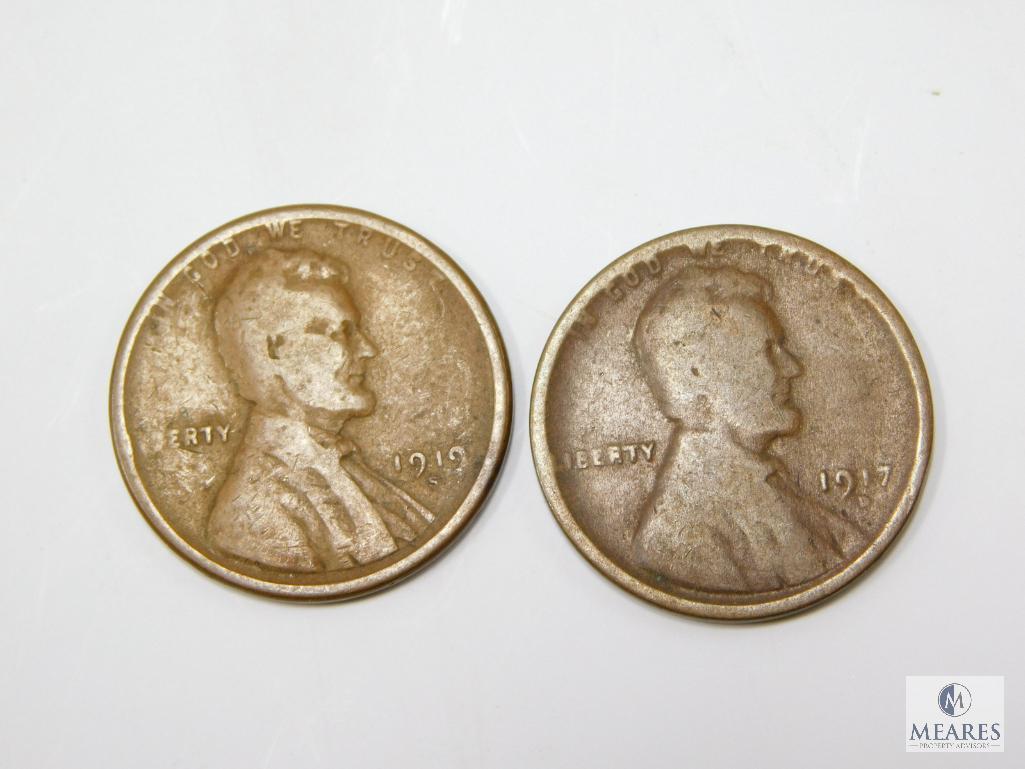 Lincoln Cents 1917-P-D-S, 1919-P-D-S, 1920-D, 1920-S