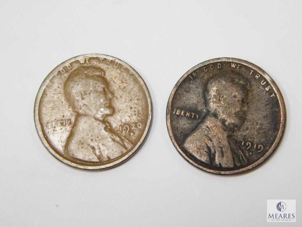 Lincoln Cents 1917-P-D-S, 1919-P-D-S, 1920-D, 1920-S