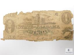 1863 State Of Alabama $1.00 Note