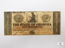 Jan. 15th, 1862 Milledgeville, GA $5.00 Note, Choice Crisp UNC