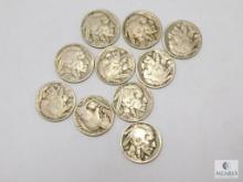 10 Buffalo Nickels In 1930's & AU Mint Marked