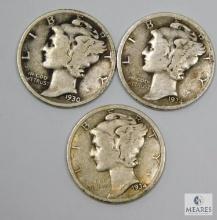 1930, 1934 P-D Mercury Dimes