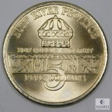 1991 $5.00 Hutt River Province Desert Storm Commemorative Coin, Battleship U.S.S. Missouri, BU