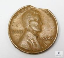 1940 Lincoln Error, Clipped Planchet, Noon