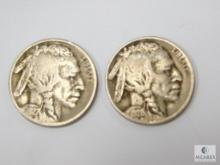 1927-S (VG) & 1928-D (F) Buffalo Nickels