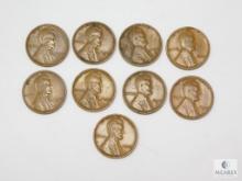 Lincoln Cents, 1937-P-D-S, 1938-P-D-S, 1939-P-D-S, Grades F&VF