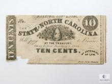 Jan. 1, 1863 Raleigh, N.C. State Ten Cents Note