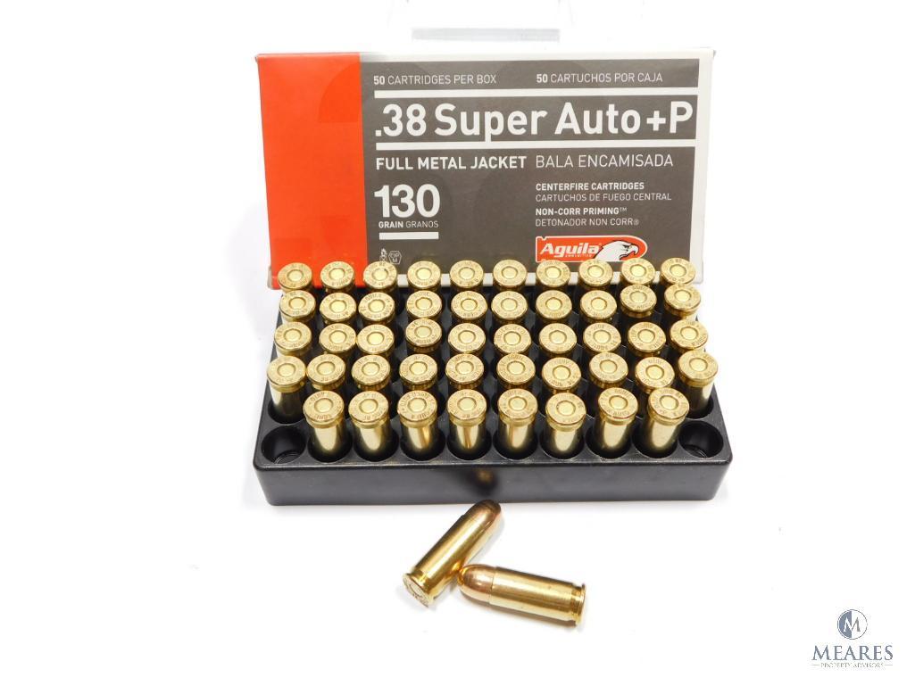 50 Rounds Aguila .38 Super Auto +P 130 Grain FMJ