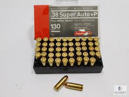 50 Rounds Aguila .38 Super Auto +P 130 Grain FMJ