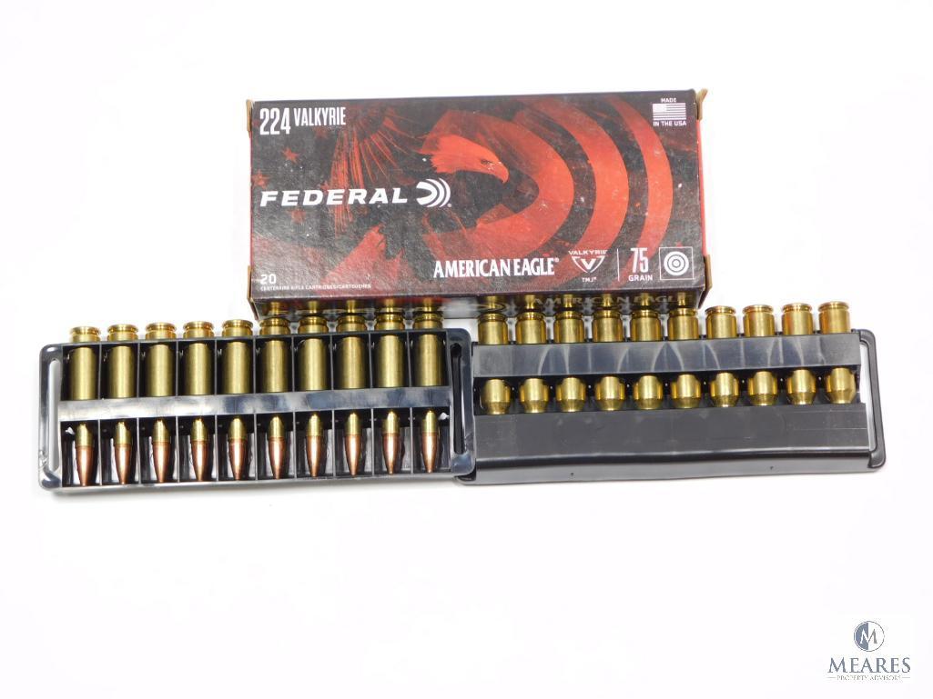 20 Rounds Federal American Eagle .224 Valkyrie 75 Grain TMJ