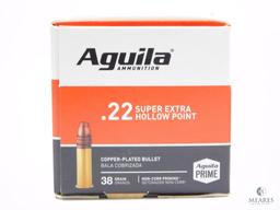 250 Rounds Aguila .22 LR Super Extra 38 Grain Hollow Point