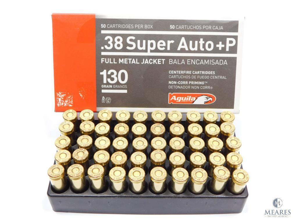 50 Rounds Aguila .38 Super Auto +P 130 Grain FMJ