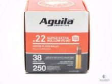 250 Rounds Aguila .22 LR Super Extra 38 Grain Hollow Point