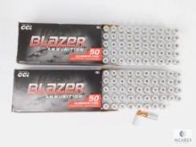 100 Rounds CCI Blazer 9mm Ammunition - 115-grain FMJ