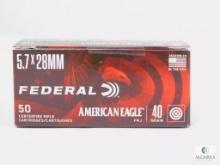 50 Rounds Federal American Eagle 5.7x28 Ammunition - 40-grain FMJ