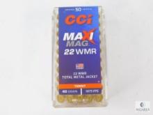 50 Rounds CCI Maxi-Mag .22 Magnum Ammo. 40 Grain TMJ