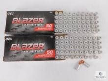 100 Rounds CCI Blazer 9mm Ammo. 115 Grain FMJ