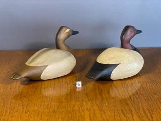 Pair of Hollow Canvasbacks. PG Ross Artist