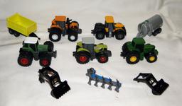 1006 MINI SERIES - LOT INCLUDES TRACTORS AND PULL BEHIND TRAILERS AND JUMBO TANK XL3000 ATTACHMENTS