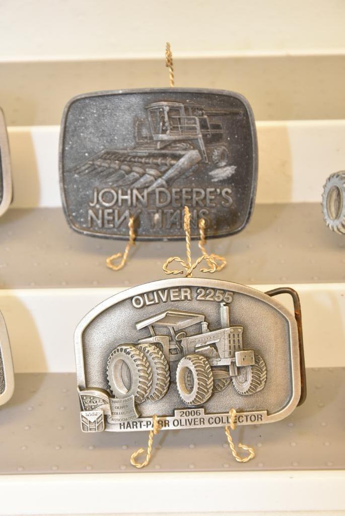 BELT BUCKLES JOHN DEERE TRACTOR (1980), JOHN DEERE'S NEW TITANS (1978), CASE "TAKE CHARGE THE FUTURE