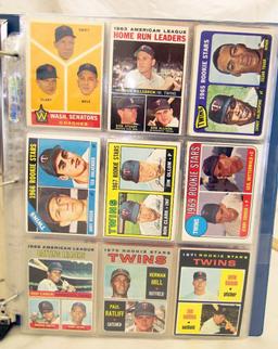 TWINS BINDER OF UNRESEARCHED TWINS TEAM CARDS (OVER 100) FROM EARLY YEARS THROUGH '87 WORLD SERIES