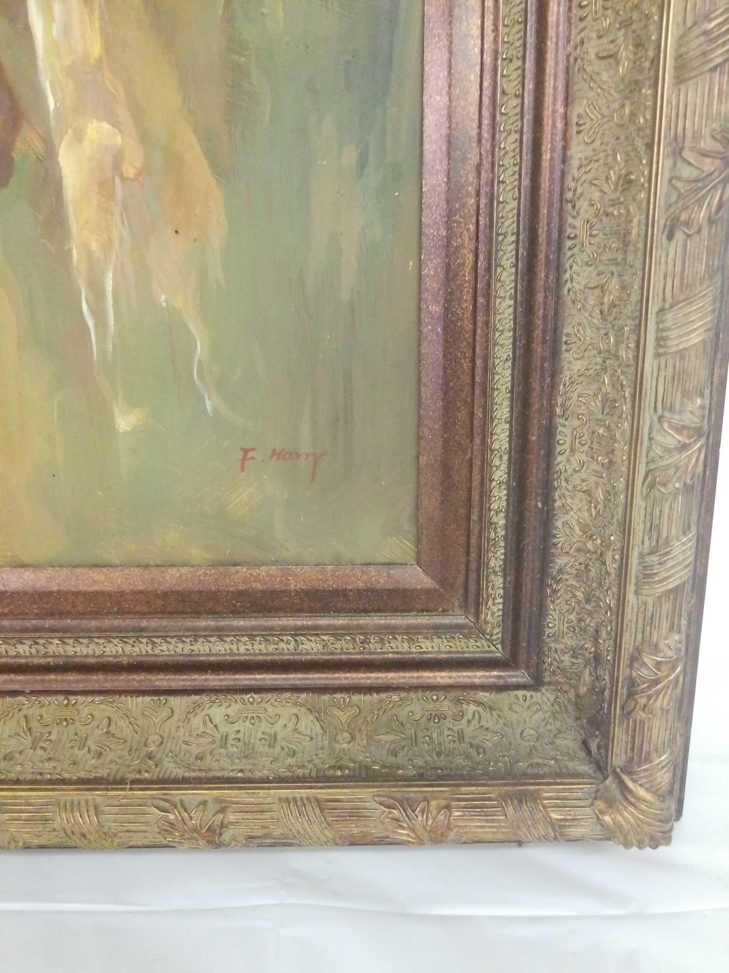 Vintage Indian themed oil painting in excellent condition. Includes Verno certificate of