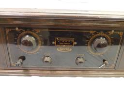 Hayes 2-Dial 5-Tube Radio Set with Ensign Automatic Wave Meter. Manufactured by the Hayes Products