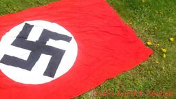 German Nazi flag that measures 6.2 x 3.7. Note, we do not condone the atrocities committed by the