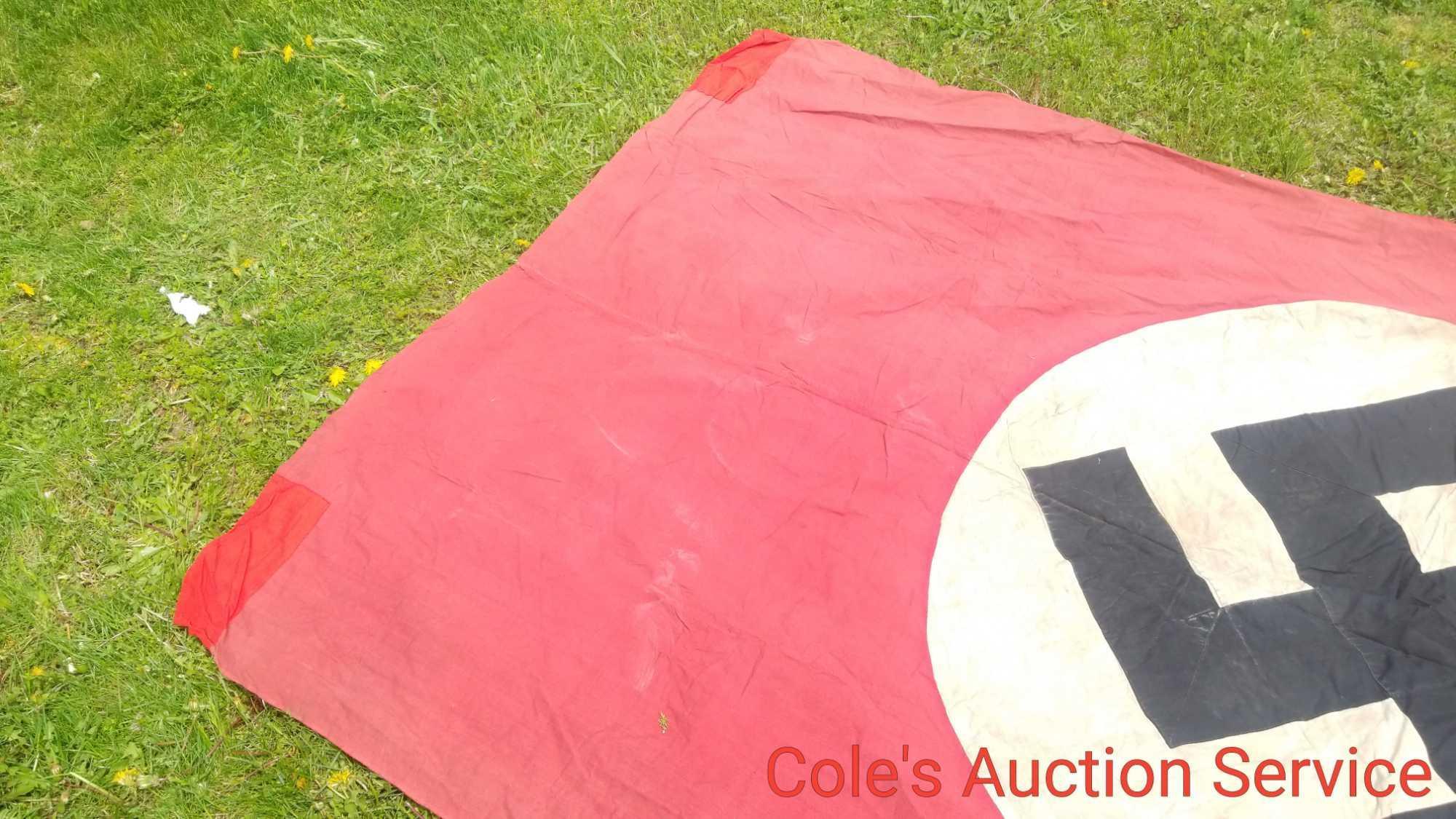 Large German Nazi flag that measures 4.8 x 8.8.Note, we do not condone the atrocities committed by