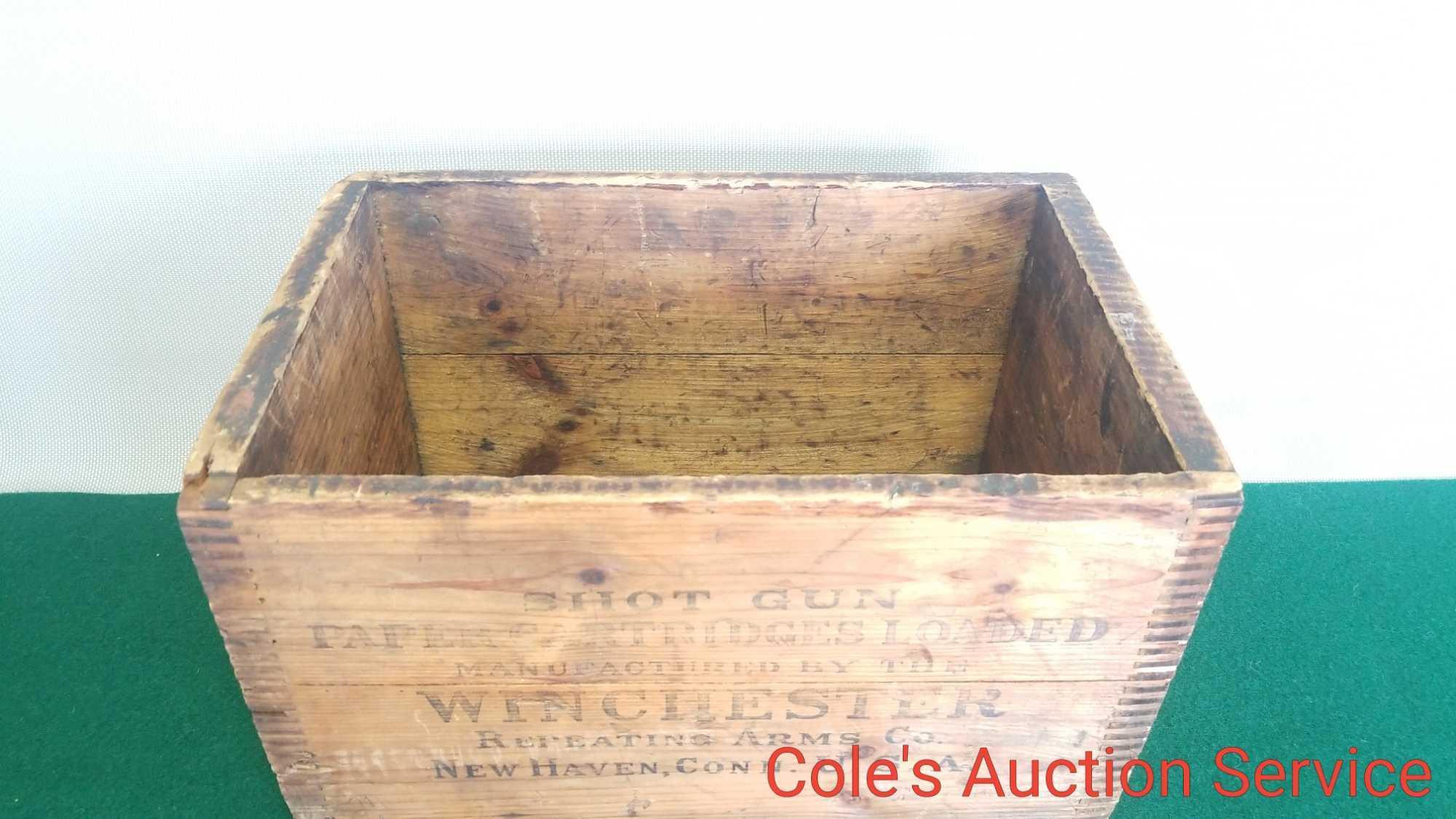 Antique Winchester shotgun shell wooden crate in Nice condition. See photos for details.