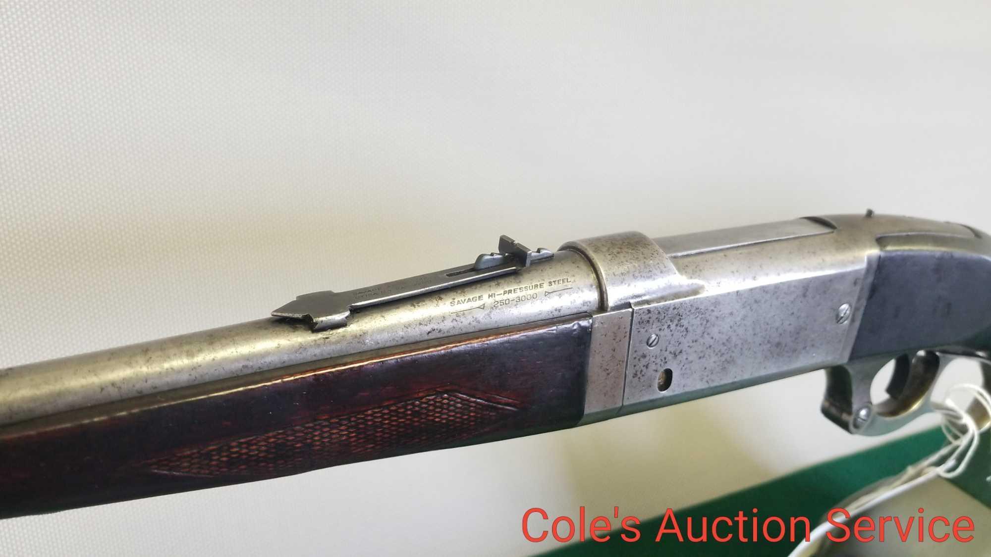 Savage 99f rifle chambered in 250 Savage. Dated 1919, lightweight takedown, 22 inch barrel, serial