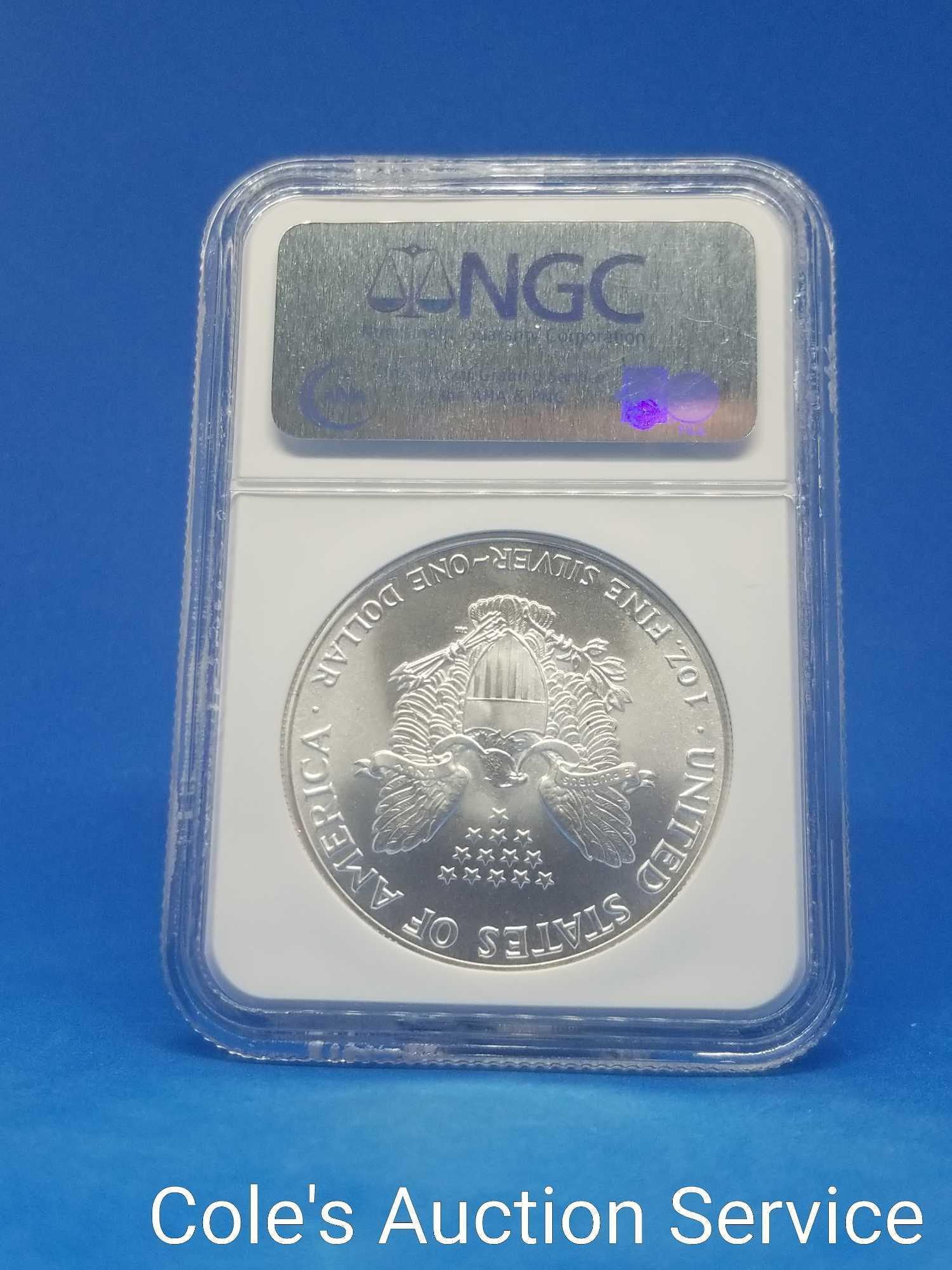 1986 United States mint silver eagle dollar. Graded MS69 by NGC.