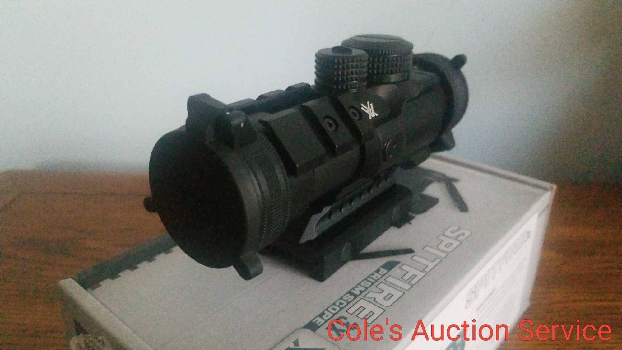 Spitfire 3x prism scope in the box. The perfect choice for the AR platform. Fully coated lens,