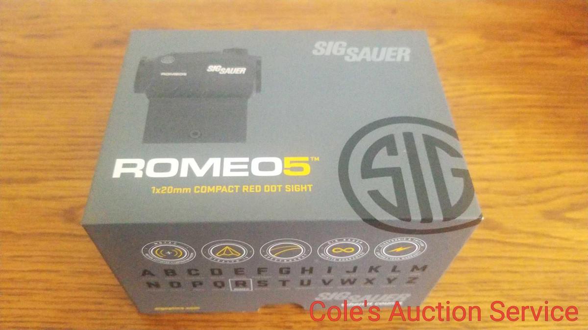 Sig Sauer Romeo5 compact red dot sight. High-efficiency red notch filter, 10 illumination settings,