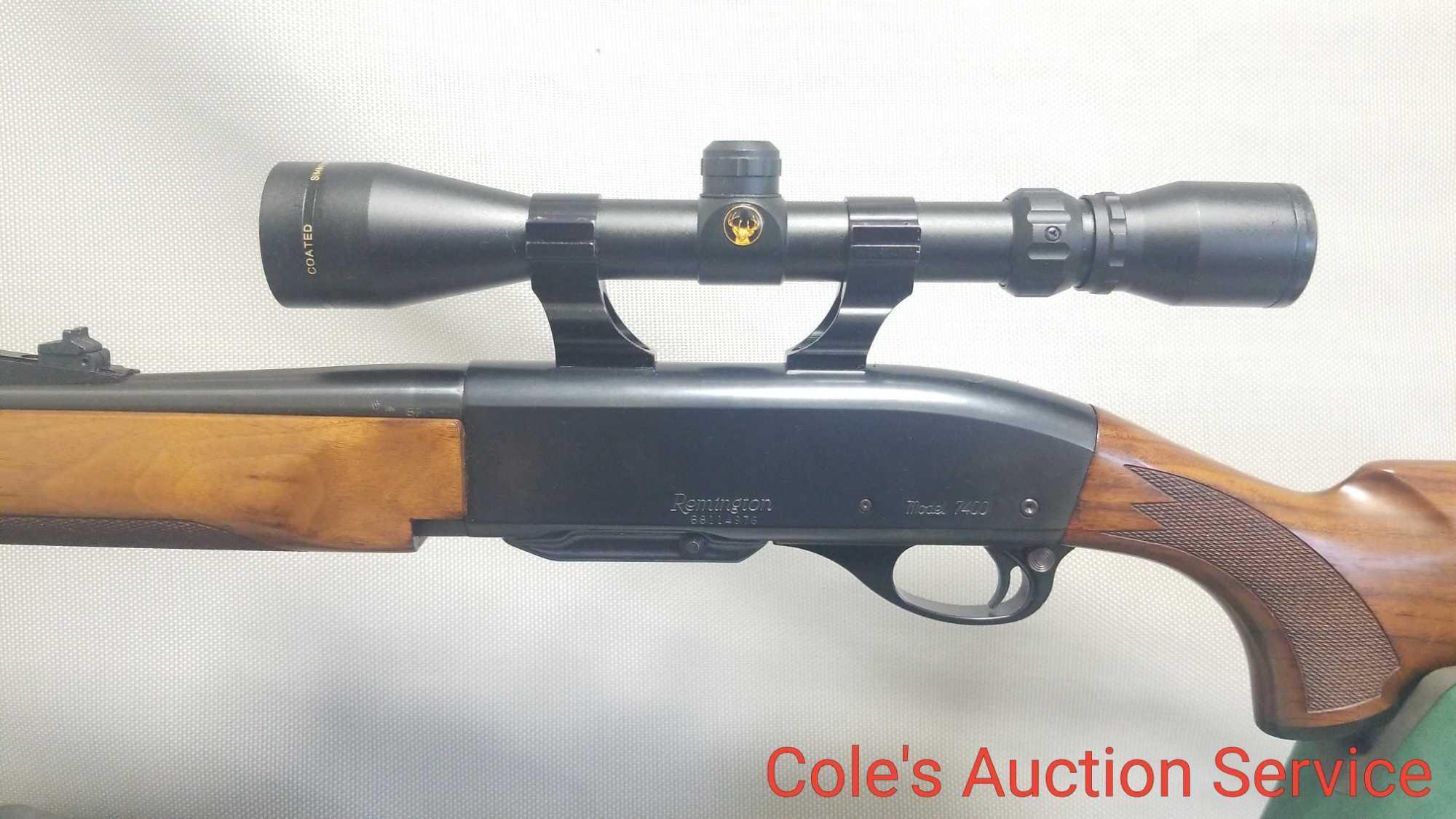 Remington model 7400 30.06 Cal rifle in beautiful condition. Includes Simmons 3 x 9 scope. Serial