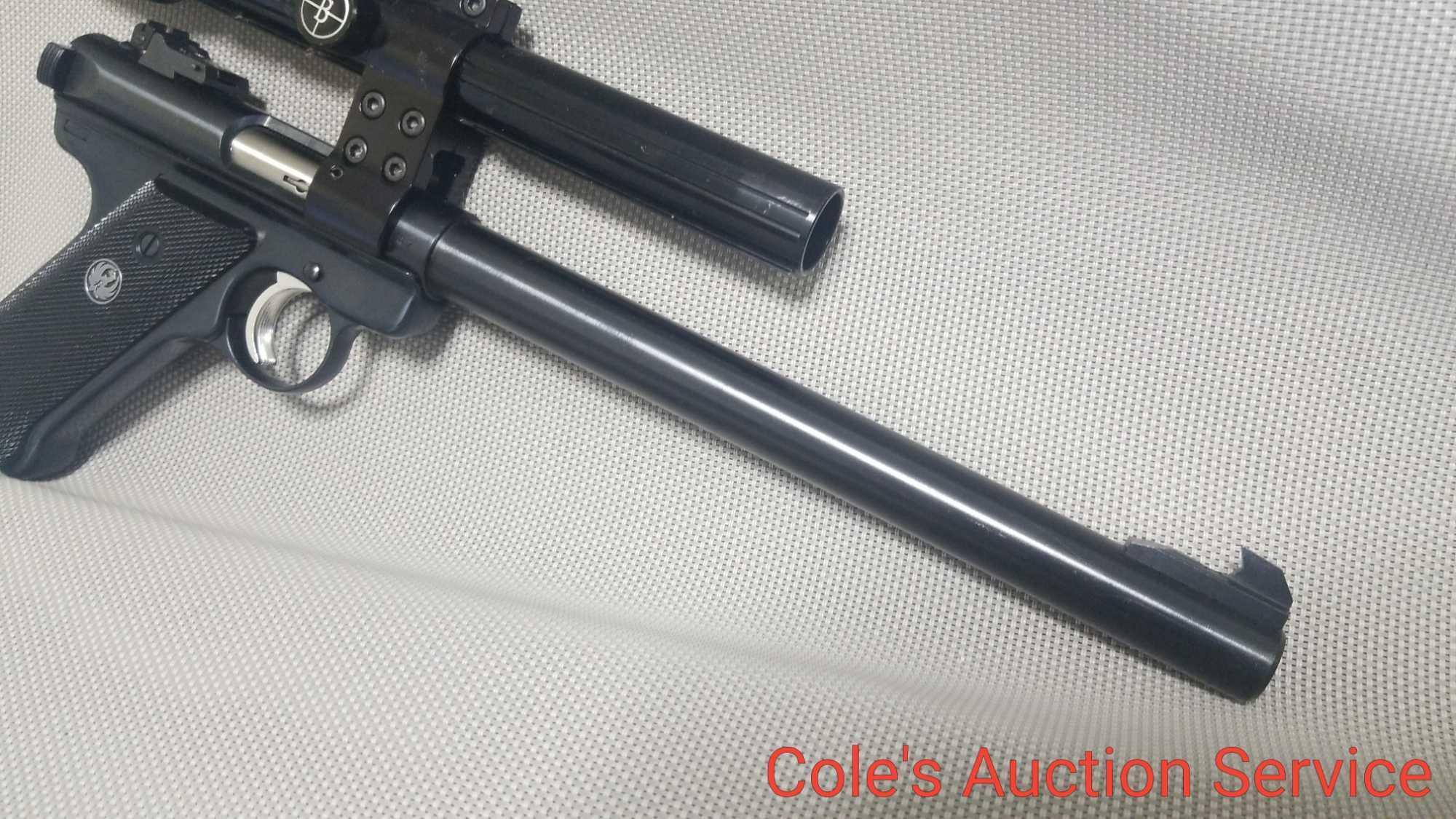 Ruger Mark 2 22 caliber target pistol with scope. Looks to be in great condition. Serial number - -