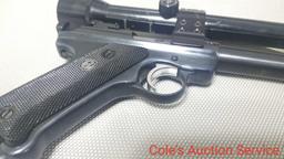 Ruger Mark 2 22 caliber target pistol with scope. Looks to be in great condition. Serial number - -