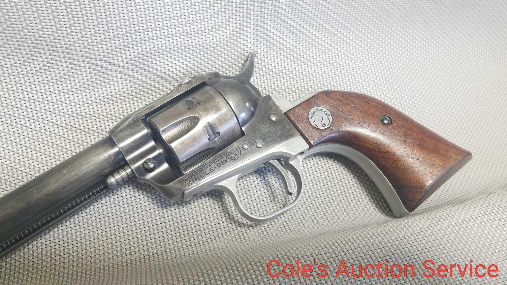 Ruger single six 22 caliber revolver in Nice condition. Serial number 194646. Overall length of 10.5